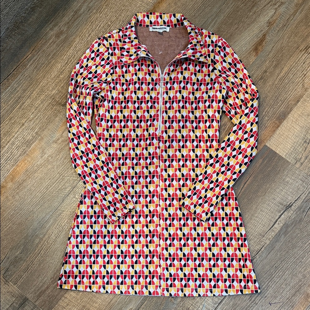 Urban Outfitters Multicolor Geometric Zip-Up Top